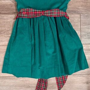 Green and Red Plaid Kids Formal Dress
